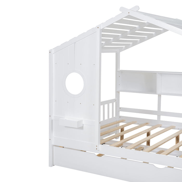 Modern Design House Bed With Storage Shelf
