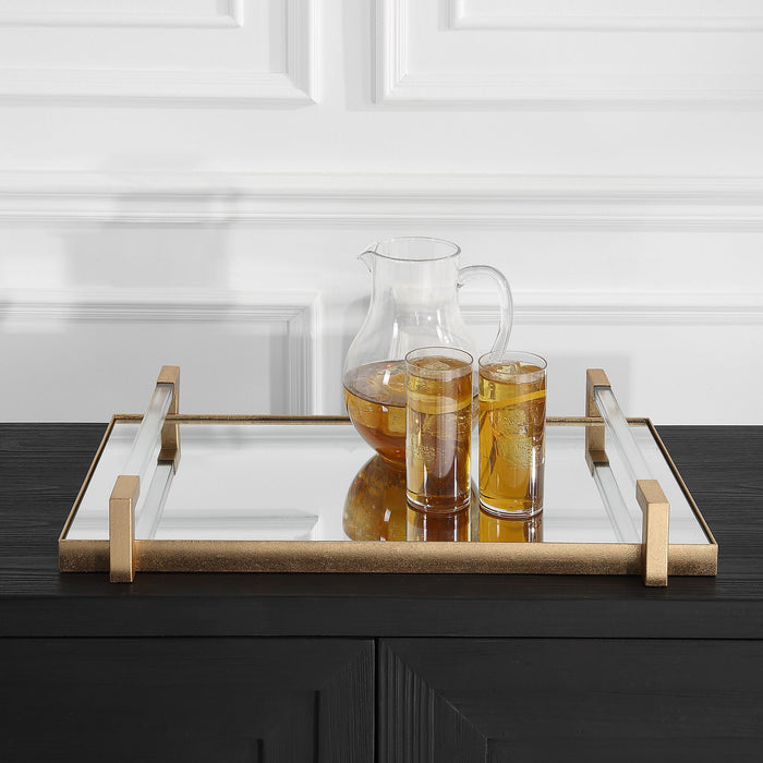 Deki - Mirrored Tray - Gold