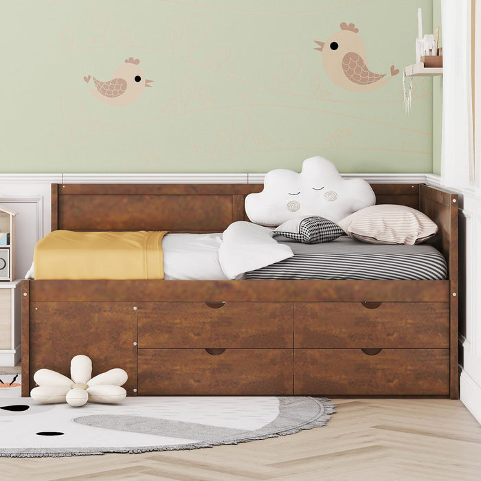 Daybed With Drawers And Shelves