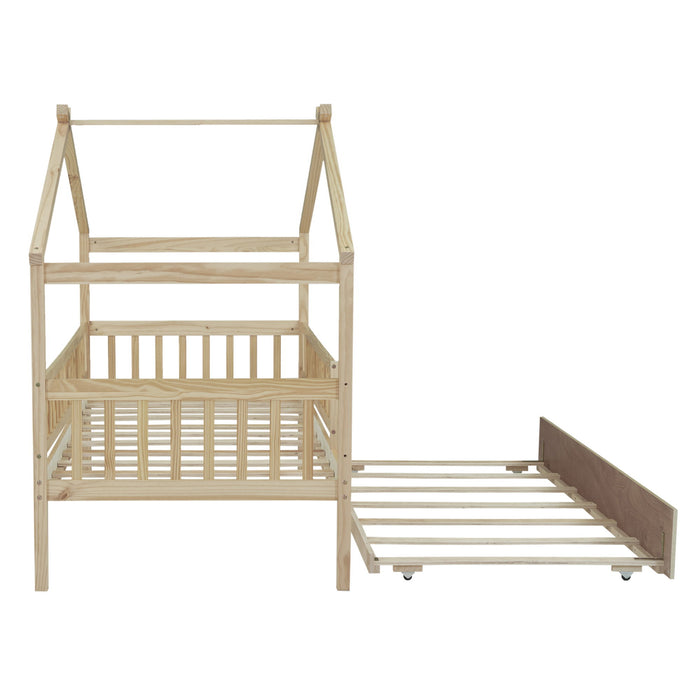 Creativity House Bed With Twin Size Trundle