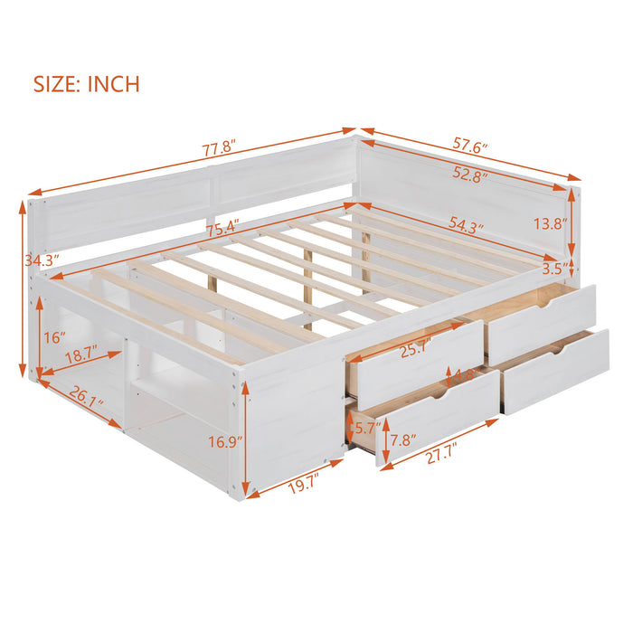 Daybed With Drawers And Shelves