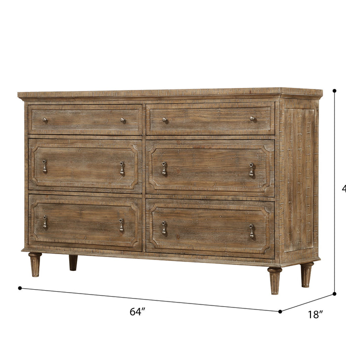 Interlude - 6-Drawer Dresser - Sandstone Buff