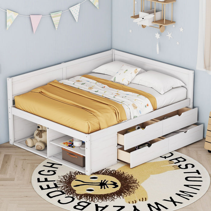 Daybed With Drawers And Shelves