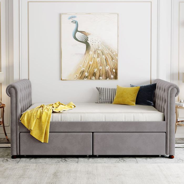 Upholstered Daybed, Wood Slat Support