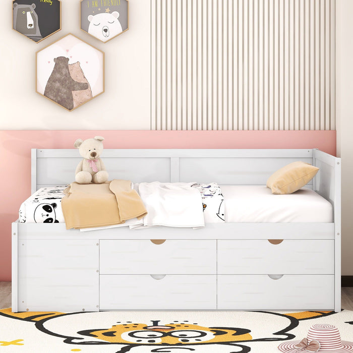 Daybed With Drawers And Shelves