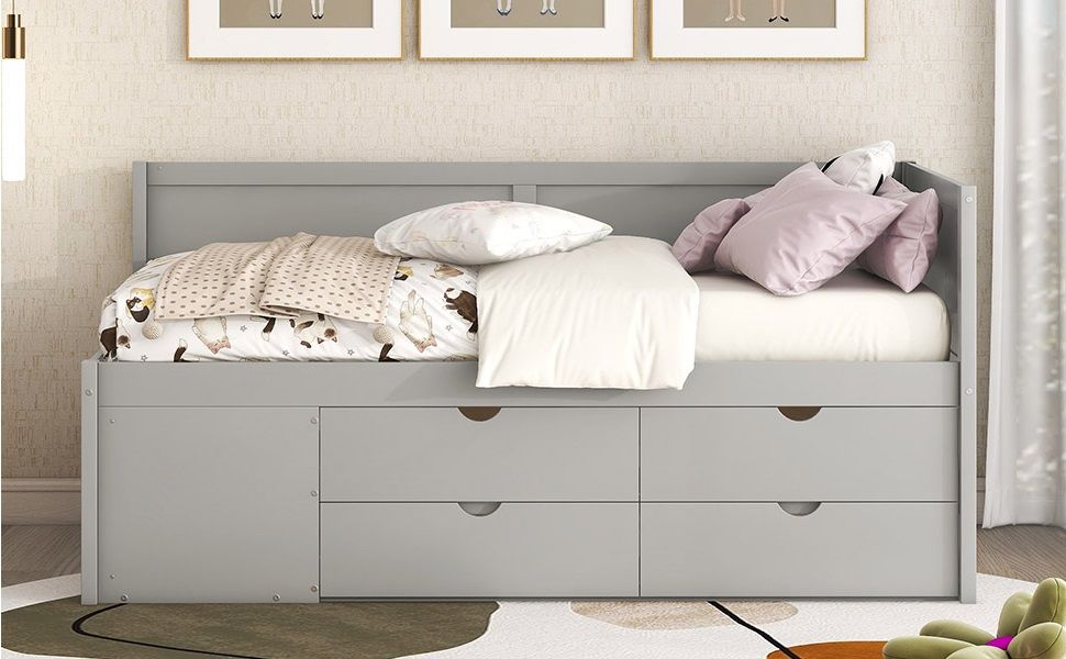 Daybed With Drawers And Shelves