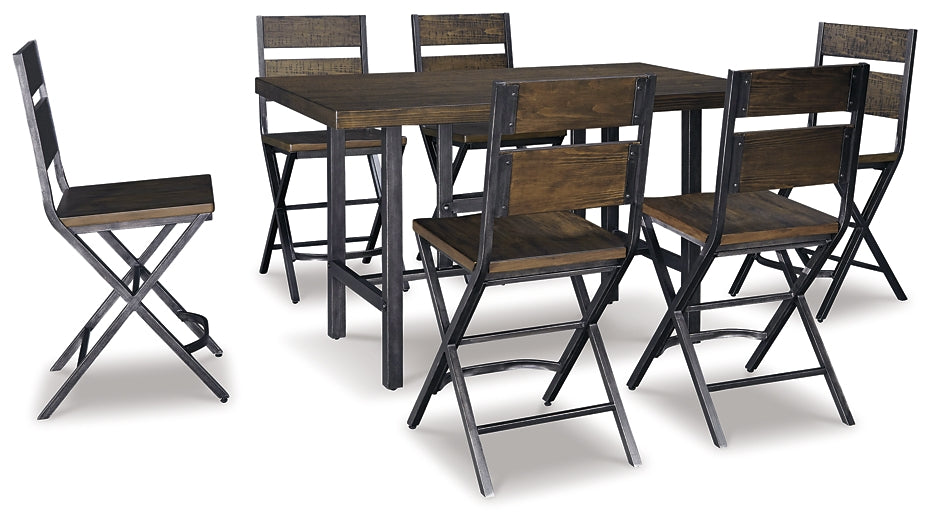 Ashley Express - Kavara Counter Height Dining Table and 6 Barstools