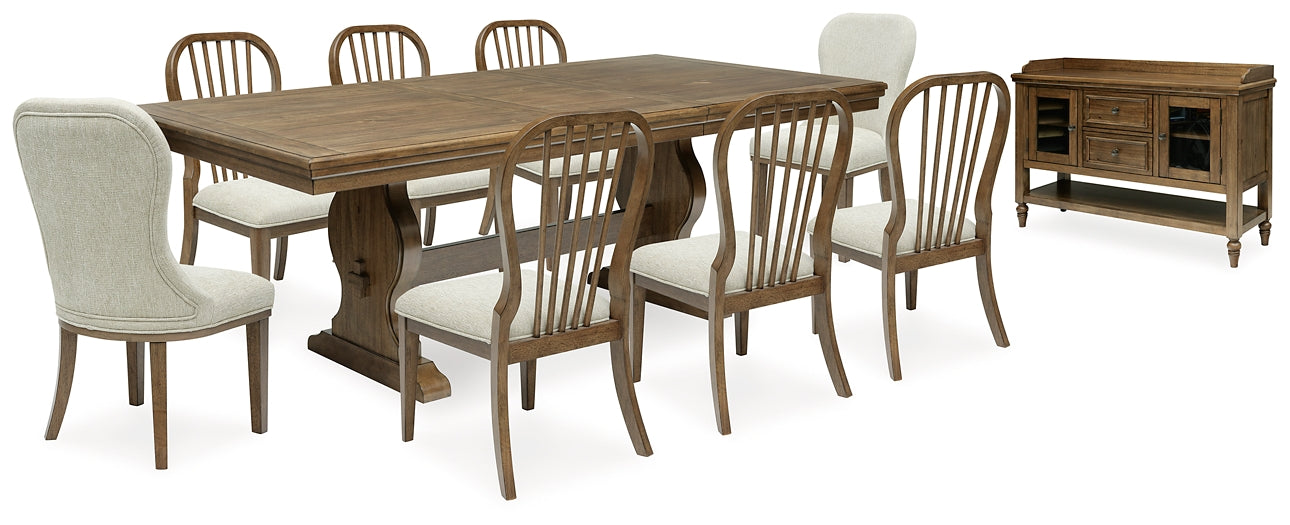 Sturlayne Dining Table and 8 Chairs with Storage