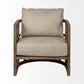 Skylar II Tan Fabric Covered Cushioned Demi-Lune Wooden Frame Accent Chair